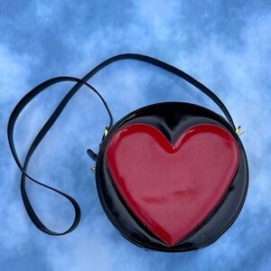Moschino Heart-Shaped Black and Red Crossbody Bag